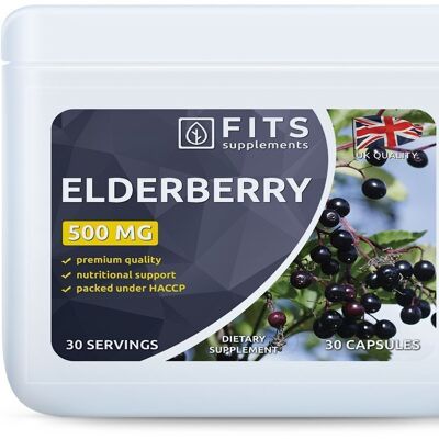 1=3! Best before 31.12.24! Elderberry 500mg capsules