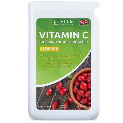 Vitamina C 1000mg con Rosa Mosqueta y Bioflavonoides 90 comprimidos
