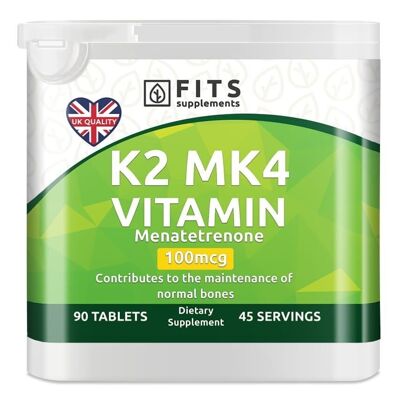 Vitamin K2 MK4 100 mcg 90 tablets