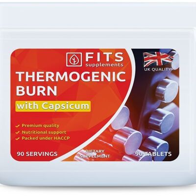 Thermogene Verbrennung mit Capsicum 90 Tabletten