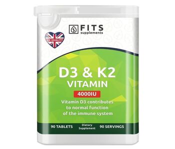 Vitamine D3 4000UI avec Vitamine K2 90 comprimés
