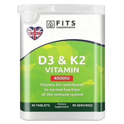 Vitamin D3 4000IU with Vitamin K2 90 tablets