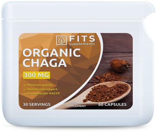 1=3! Best before 31.12.24! Organic Chaga 300mg capsules