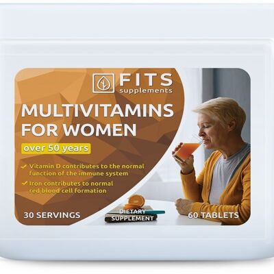 Tabletas multivitamínicas para mujeres mayores de 50 años.