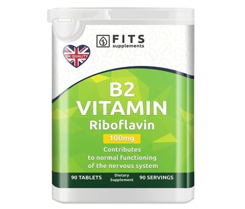 Vitamin B2 100mg (Riboflavin) 90 tablets