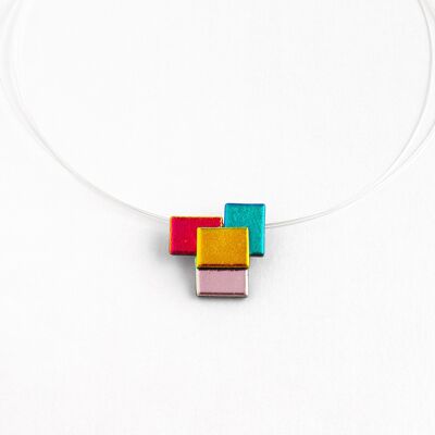 Colgante Puzzle de Vidrio Dicroico Multicolor