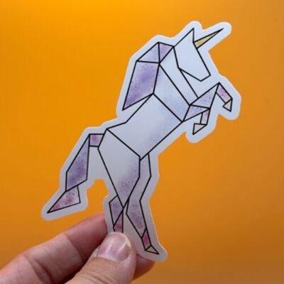 Unicornio de origami Pegatina