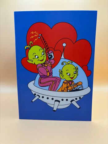 Amour extraterrestre Carte de vœux 3