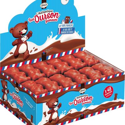 Cémoi - Marshmallow Bears coated in milk chocolate - display box of 48 unwrapped pieces