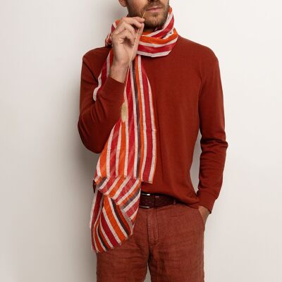 AUGUSTIN sciarpa rossa in lino e cotone