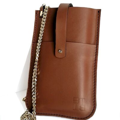 CELL GOLD RUBBER mini bag, with chain.   Cow leather.