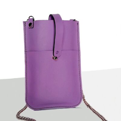 CELL GOLD MAUVE mini bag with chain.   Cow leather.