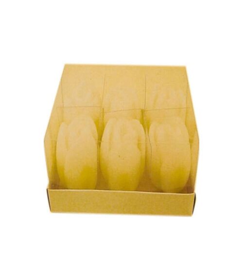 SET OF 6 WHITE CANDLES "TULIPS" CANDLES IN BOX CA-034 WHITE
