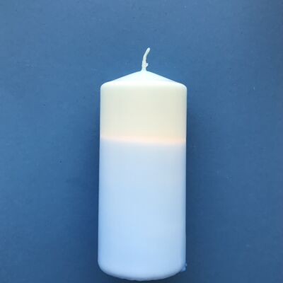 1 dip dye block candle XL, STEARIN, light blue*light turquoise 6.7x15cm