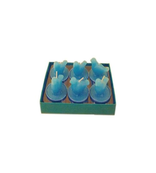 SET OF 6 BLUE CANDLES "BIRDS" IN A BOX CA-042 BLUE