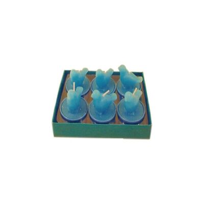 SET DI 6 CANDELE BLU "UCCELLI" IN SCATOLA CA-042 BLU