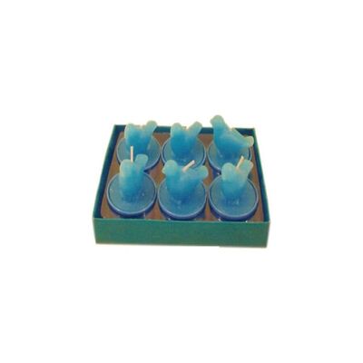 SET OF 6 BLUE CANDLES "BIRDS" IN A BOX CA-042 BLUE
