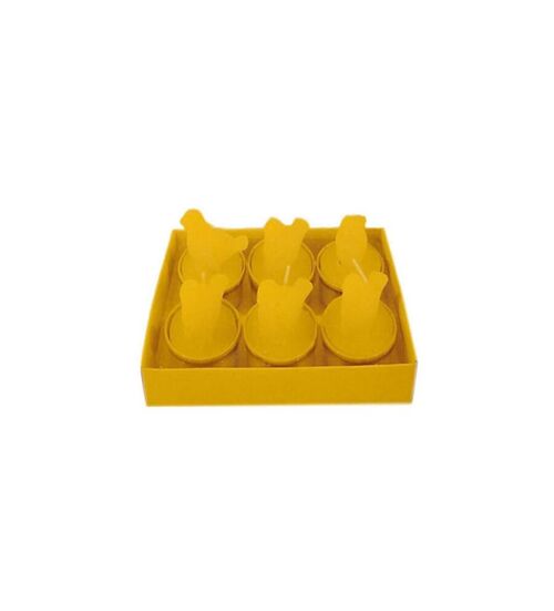 SET OF 6 YELLOW CANDLES "BIRDS" IN A BOX CA-042 YELLOW