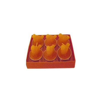 LOT DE 6 BOUGIES ORANGES "OISEAUX" EN BOITE CA-042 ORANGE