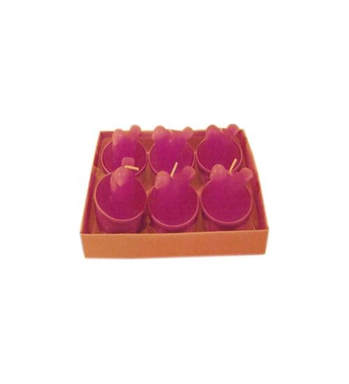 SET OF 6 RED CANDLES "BIRDS" IN A BOX CA-042 PINK