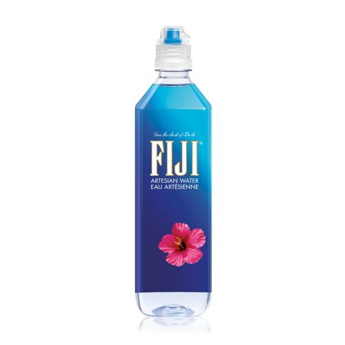 Fiji - Eau Minerale Plate des iles Fidji - Eau Artesienne Enrichie en Mineraux - Filtration Naturelle, Conditionnee sans Contact avec la Main de l'Homme - Bouchon Sport, 700 ml