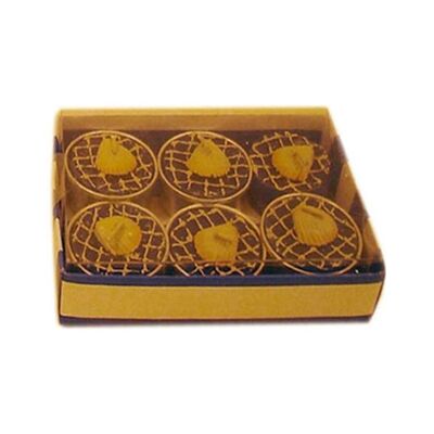 SET OF 6 "SHELL" CANDLES IN A BOX CA-049Β