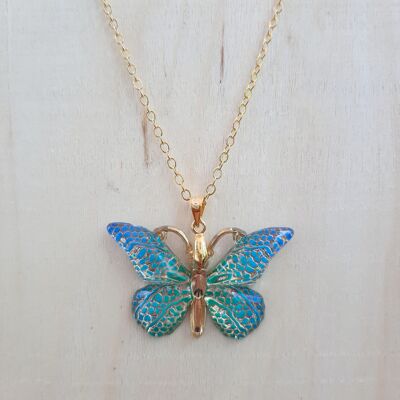 Pendentif Papillon Bleu/Turquoise