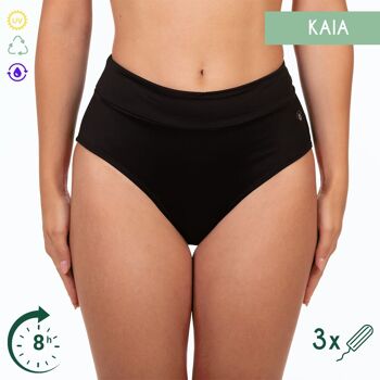 Femieko Maillots de bain Culotte menstruelle KAIA - à taille haute - absorption modérée 1