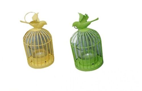 METAL LANTERN "CAGE" IN 2 SPRING COLORS DIMENSION: 17x7x7cm CT-710