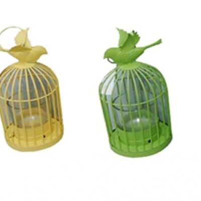 METAL LANTERN "CAGE" IN 2 SPRING COLORS DIMENSION: 17x7x7cm CT-710