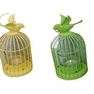 METAL LANTERN "CAGE" IN 2 SPRING COLORS DIMENSION: 21x10x10cm CT-711