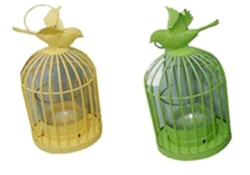 METAL LANTERN "CAGE" IN 2 SPRING COLORS DIMENSION: 27x27x12cm CT-712