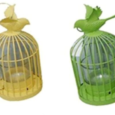 METAL LANTERN "CAGE" IN 2 SPRING COLORS DIMENSION: 27x27x12cm CT-712
