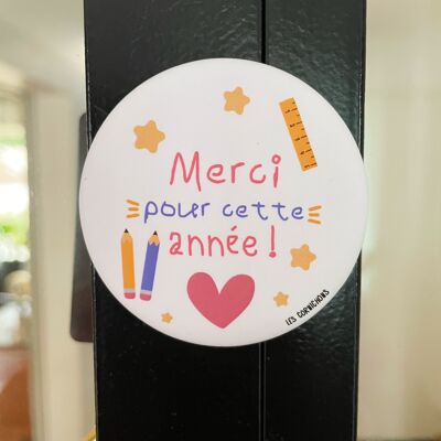 Magnet décapsuleur Merci pour cette année - cadeau maitresse, maitre,atsem, fin d'année - école