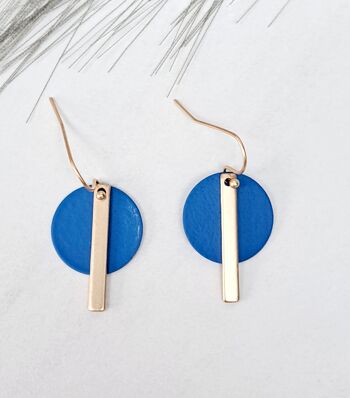 boucles d'oreilles - Fun - or mat - bleu ciel 1