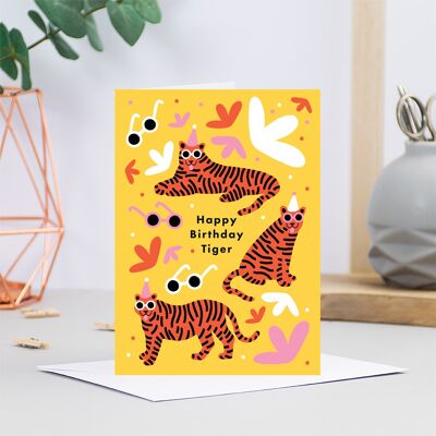 Happy Birthday Tiger Greetings Card