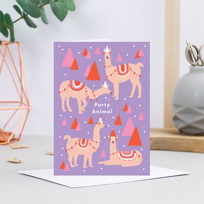 Party Animals Llamas Greetings Card