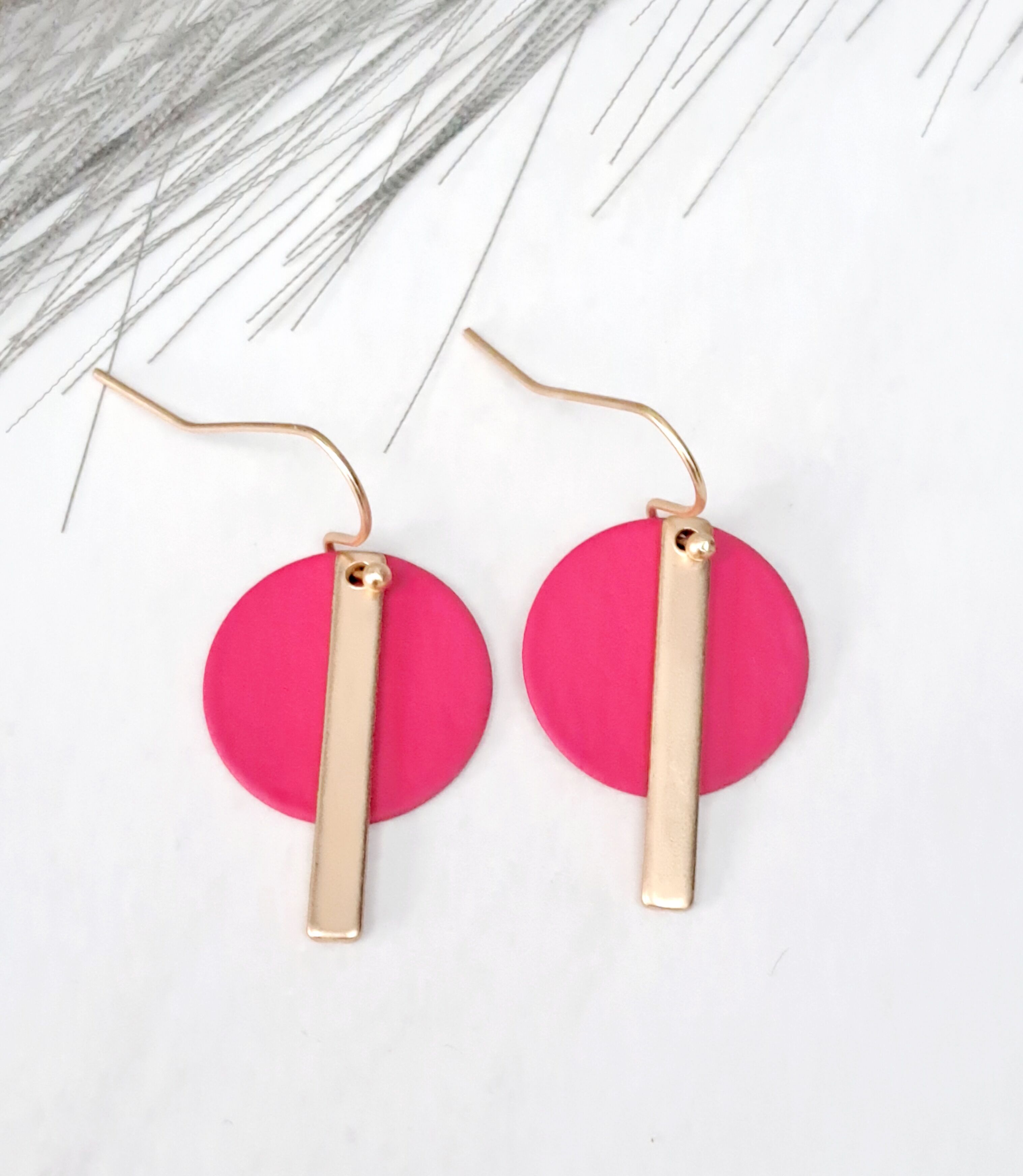 orecchini - Fun - oro opaco - lampone