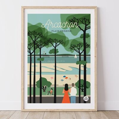 Poster ARCACHON - Strand von Peireire