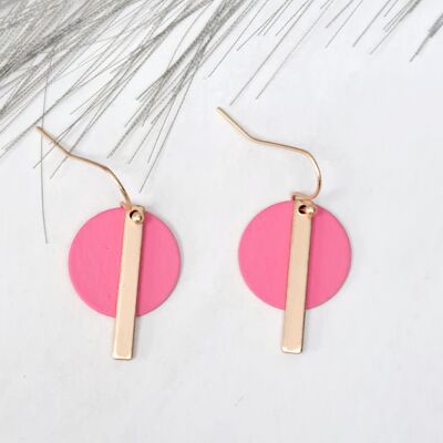 oorbellen - Fun - mat goud - pink