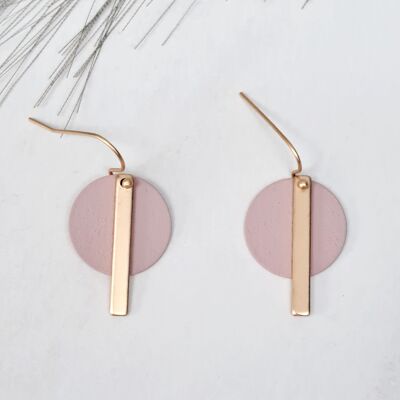 earrings - Fun - matte gold - pastel lilac