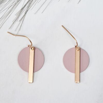 earrings - Fun - matte gold - pastel lilac