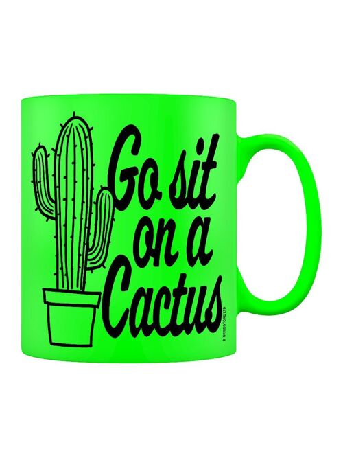 Go Sit On A Cactus Green Neon Mug