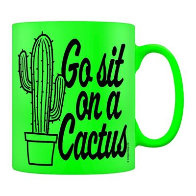 Go Sit On A Cactus Green Neon Mug