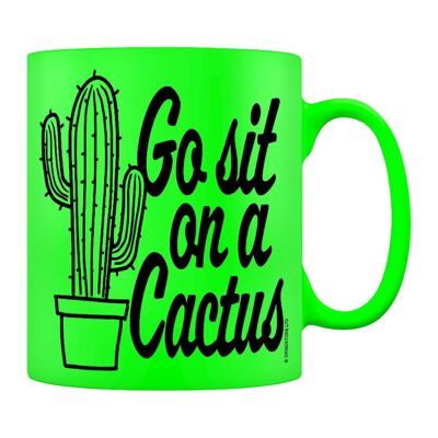 Allez vous asseoir sur une tasse au néon vert cactus