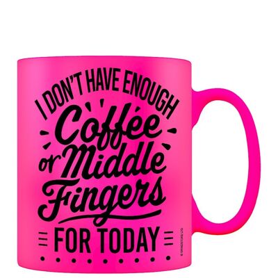 Nicht genug Kaffee oder Mittelfinger-Rosa-Neon-Tasse