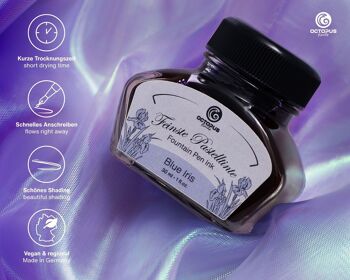 Encre pour stylo plume violet pastel "Blue Iris" 250 ml 2