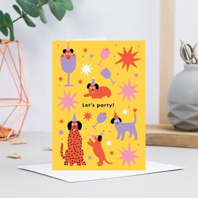 Let's Party Dogs Greetings Card