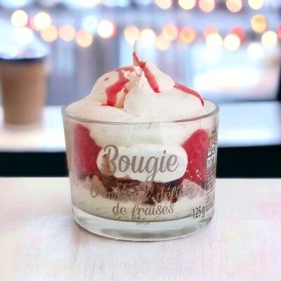 CANDELE PROFUMATE IN VETRO "GOURMANDE", 125G | TAZZA DI FRAGOLA