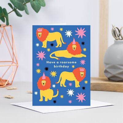 Roarsome Birthday Lions Greetings Card